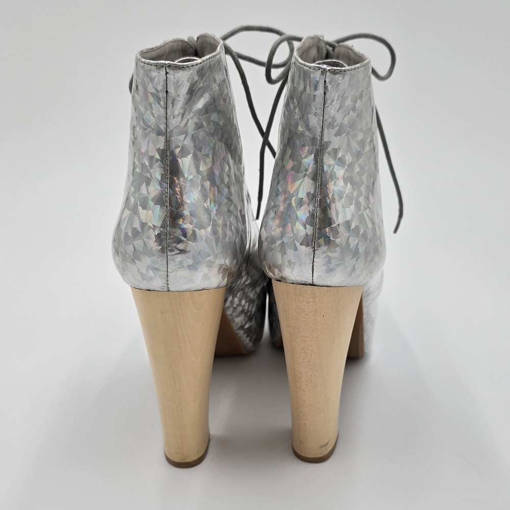 Jeffrey Campbell Silver Holographic Platform Heels - Picture 9 of 16